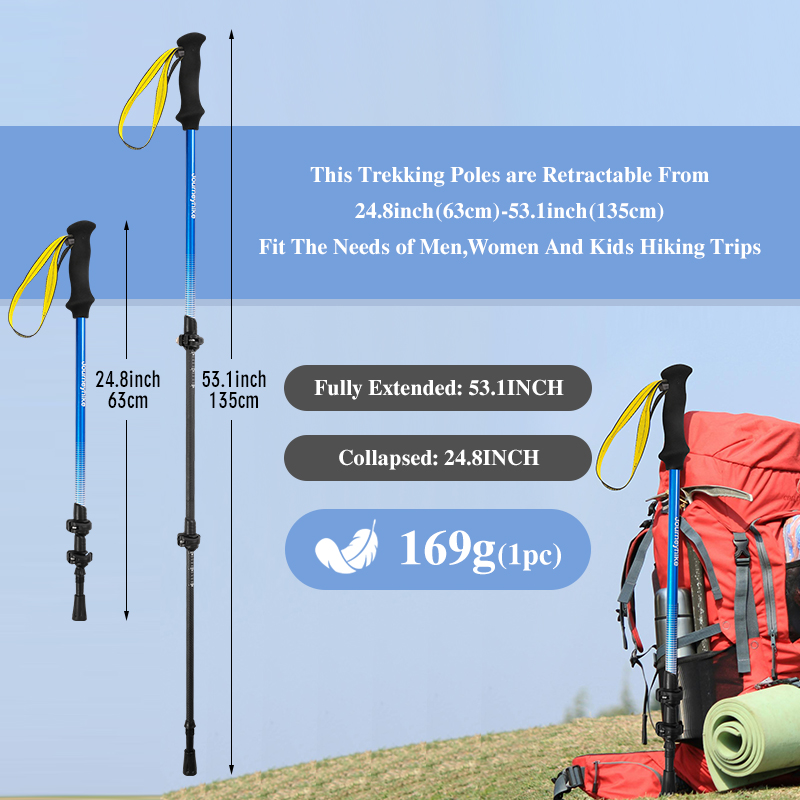 Żółty kij trekkingowy z włókna – Trekking Pole Carbon recenzja i cena