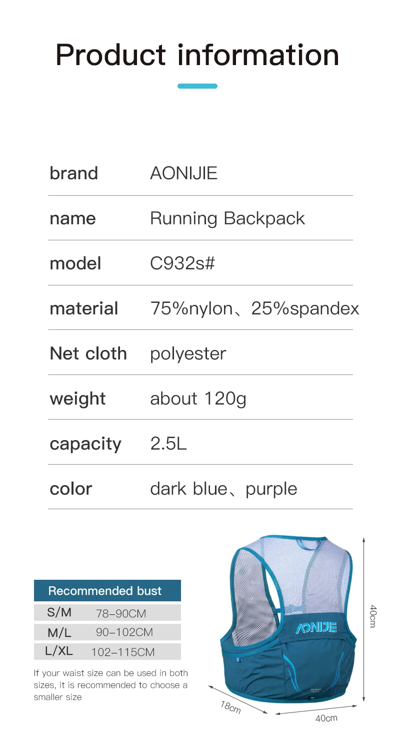 AONIJIE C932S 2.5L przenośny p – Hydration Vest recenzja i cena